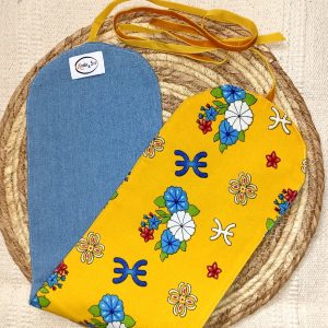 Berber Reversible Obi Belt with Cotton and Jeans Fabric Design