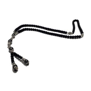 Berber Amazigh Tuareg Onex Hematite Beaded Color Cord Necklace