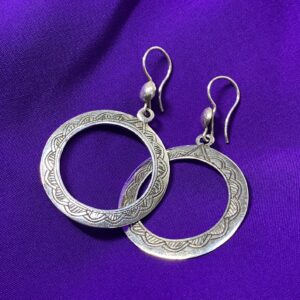 Berber Tuareg Taqzhne massif Silver Earrings with Amazigh Style