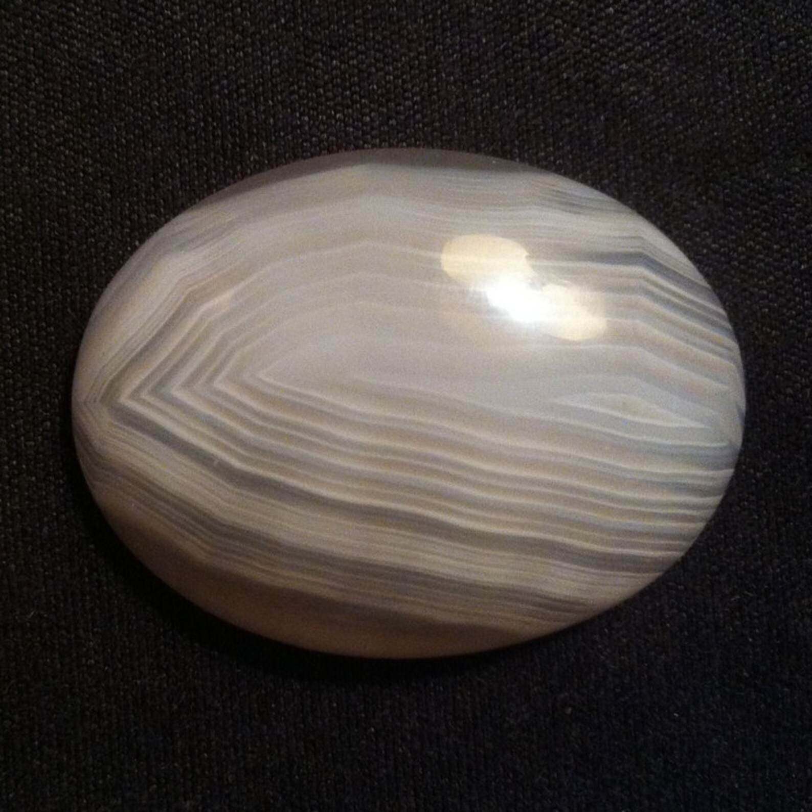 Berber Agate White Banded Oval Cabochon Stone 40X30mm