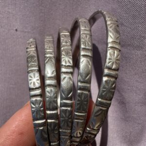 Berber Amazigh Silver Bracelet Set of Five Large Bangles