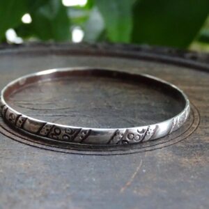 Vintage Amazigh Berber High-Grade Fine Silver Bangle Bracelet