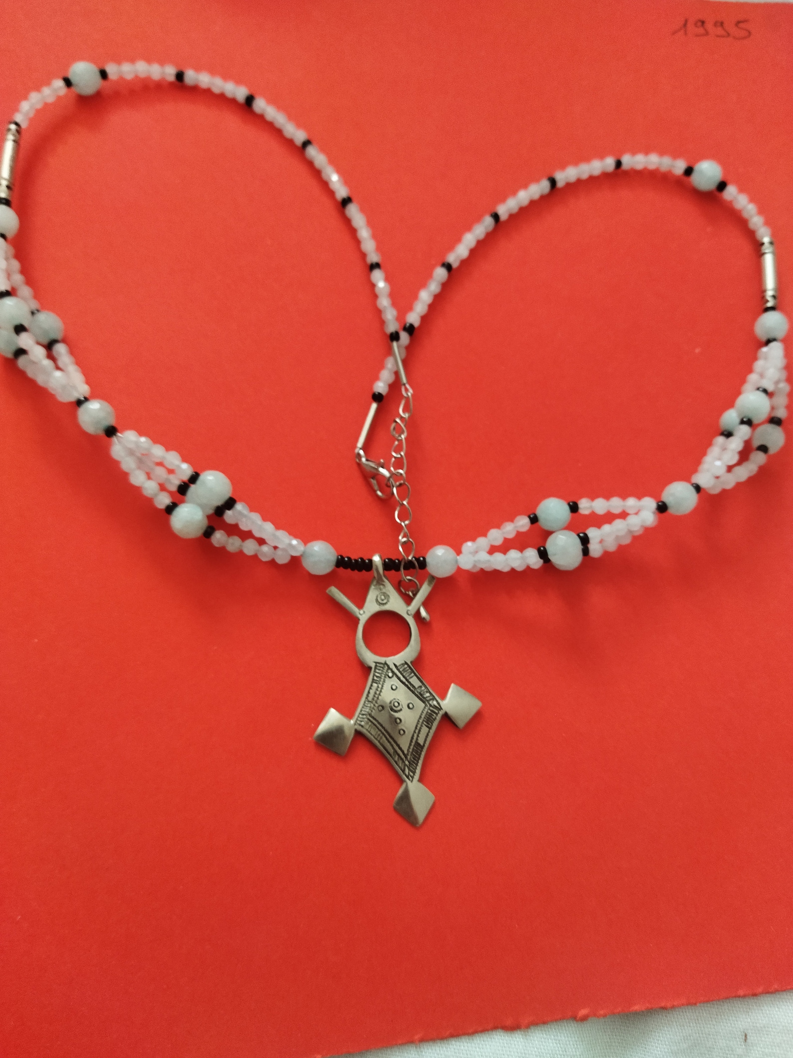 Berber Tuareg Croix d'Agadez Necklace with Agadez Design Motif