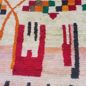 Amazigh Berber Handmade Wool Rug with Colorful Geometric Tribal Design