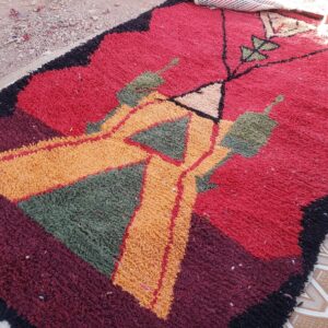 Amazigh Berber Handmade Wool Rug With Geometric Heritage Design