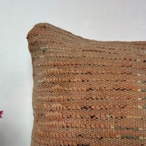 Berber Handmade Wool Pillow Cover Vintage Kilim Style Rustic Pink