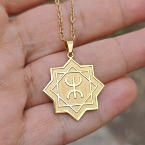 Amazigh Berber Yaz Tifinagh Symbol Stainless Steel Necklace