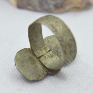 Amazigh Berber Silver Ring with Green Red Cabochon Stones