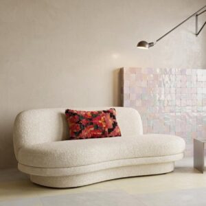 Aït Bou Ichaouen Berber Handmade Wool Pillow with Geometric Design