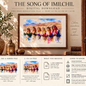 Amazigh High Atlas Song Watercolour Print Digital Download