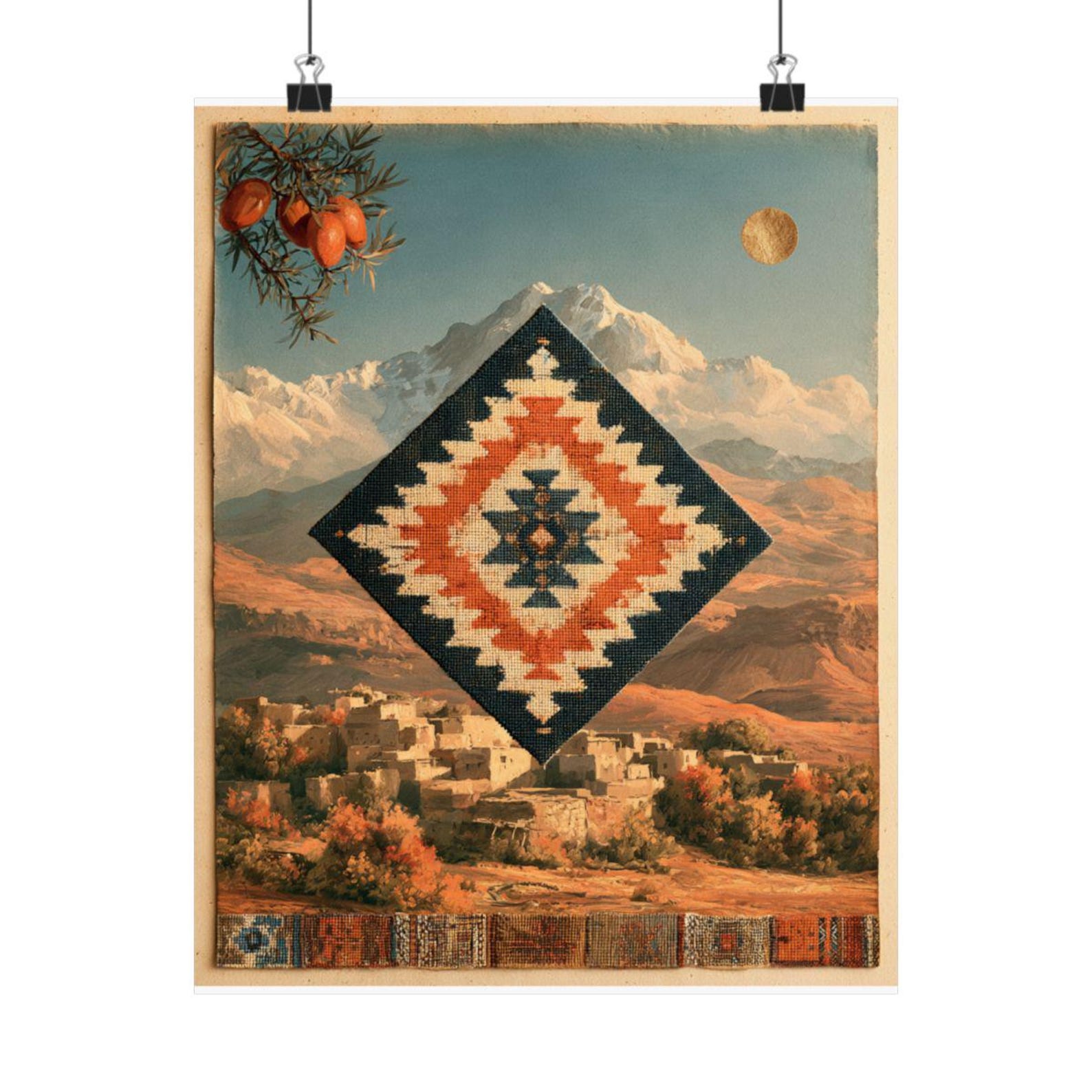 Amazigh Berber Mountain Folk Geometric Wall Art Print