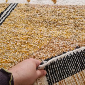 Berber Camel Brown Levels Woven Wool Rug Handmade Carpet