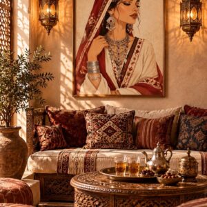 Amazigh Woman Wall Art Print with Berber Portrait Design