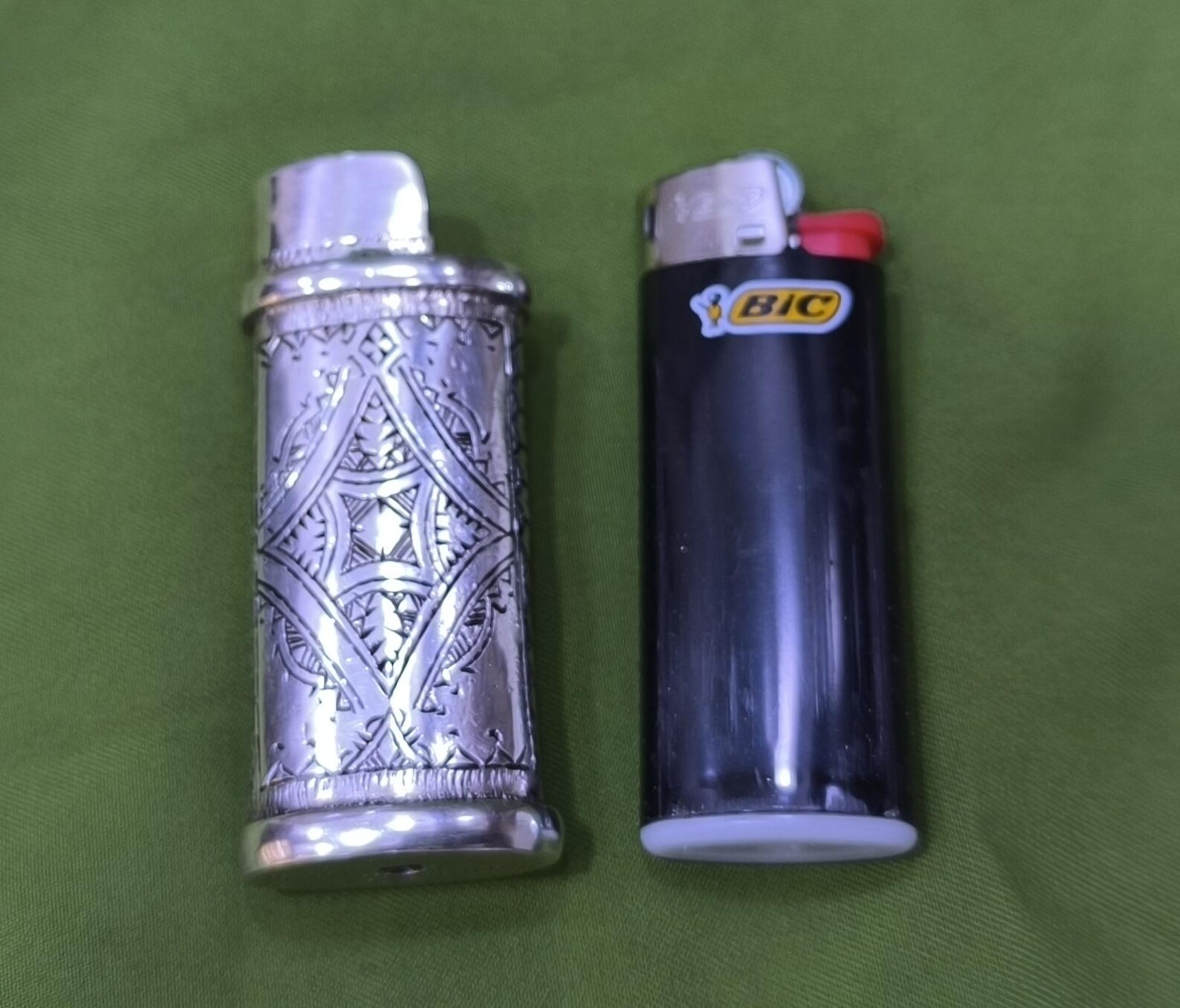 Berber Tuareg Porte Briquet Silver Holder with Engraved Motifs