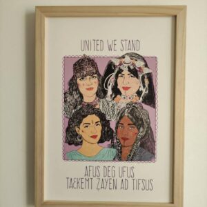 Amazigh Afus deg fus Sorority Poster with Kabyle Cultural Artwork