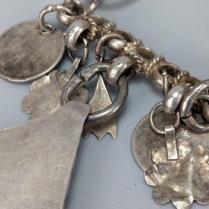 Berber Antique Triangular Pendant Necklace with Long Chain Design