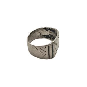 Amazigh Berber Chiseled Antique Silver Ring TanTan Size 8