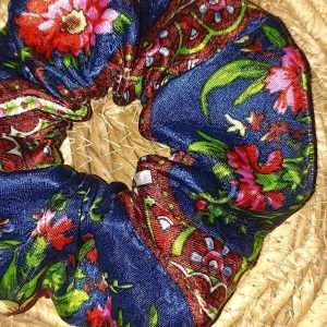 Berber Chouchou Scrunchie with Kabyle Satin Hair Accessory Design
