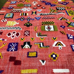 Berber Handmade Orange Flatweave Wool Kilim Large Rug