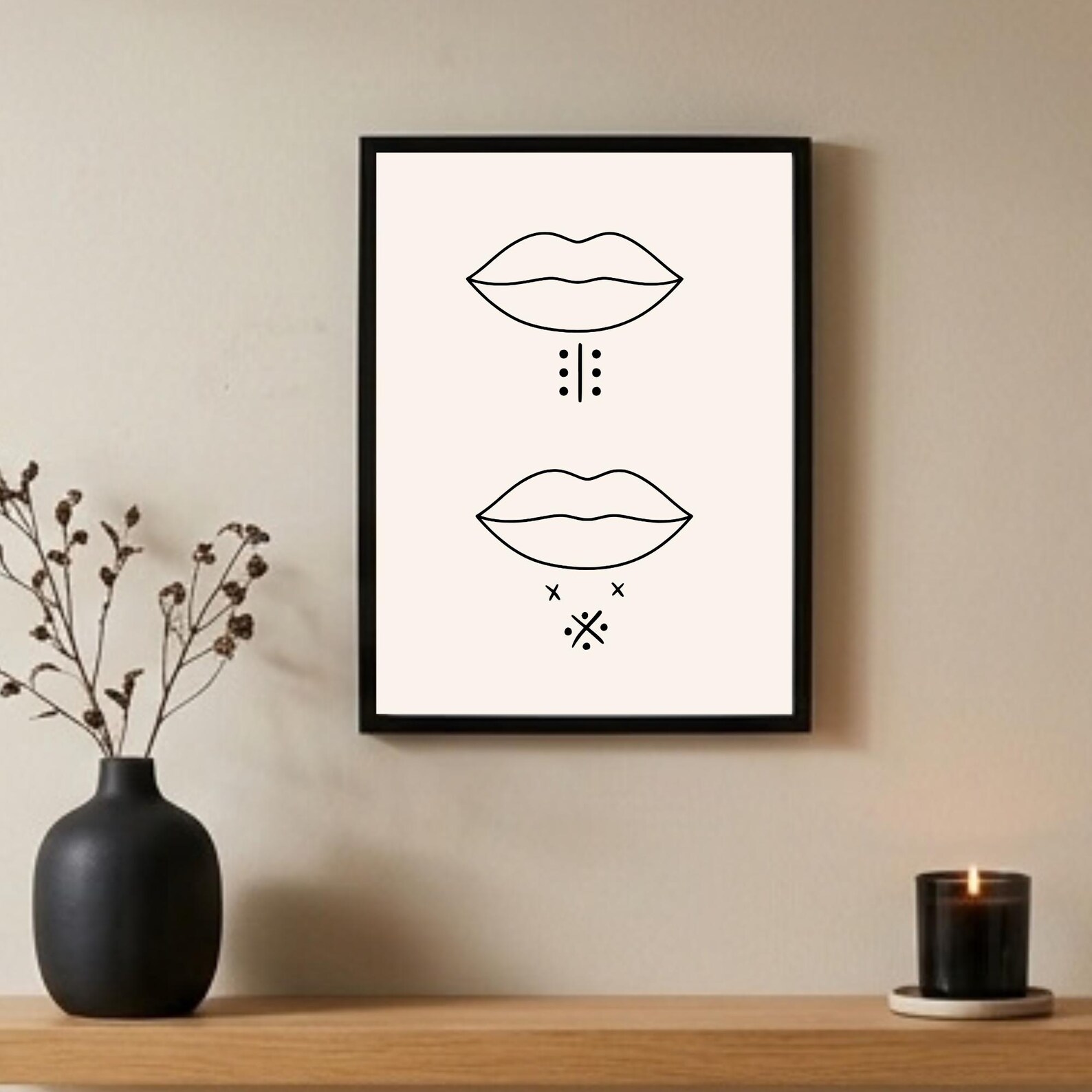 Amazigh Minimalist Line Art Print Motifs Digital Download