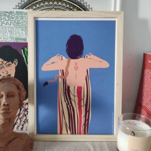 Amazigh Berber Kabyle Woman Fouda Illustration Wall Art