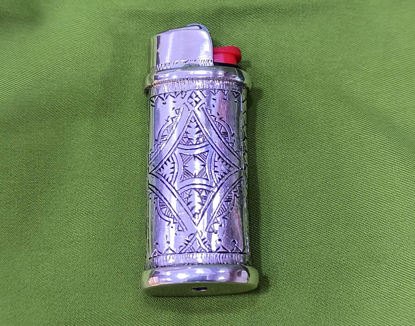 Berber Tuareg Porte Briquet Silver Holder with Engraved Motifs