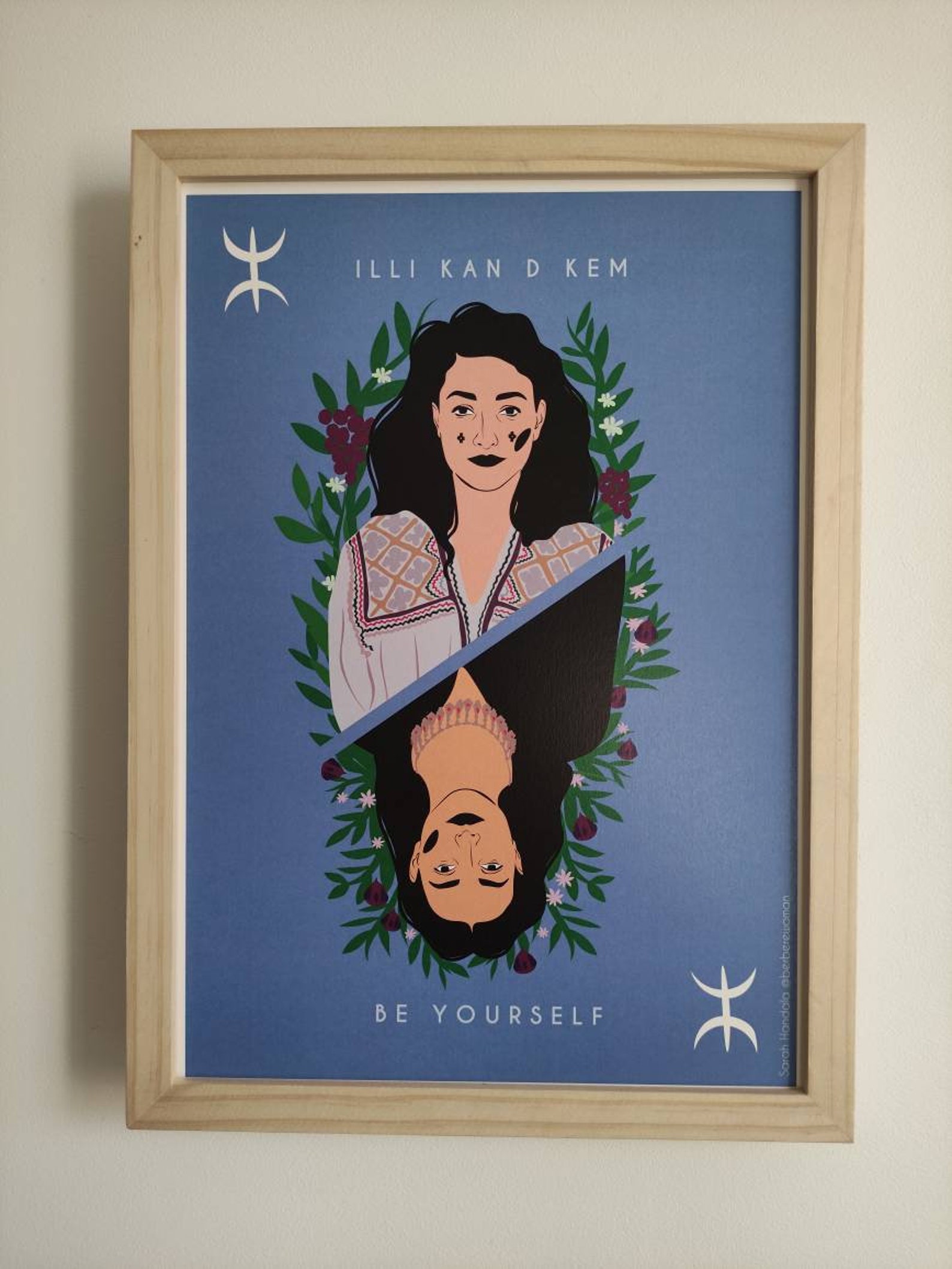 Amazigh Kabyle Berber Be Yourself Illustration Poster with Women Design