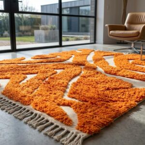Amazigh Modern Abstract High Low Berber Wool Rug Custom Size