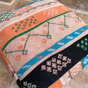 Berber Handmade Kilim Hanbal Rug Pouf Floor Seating Decor