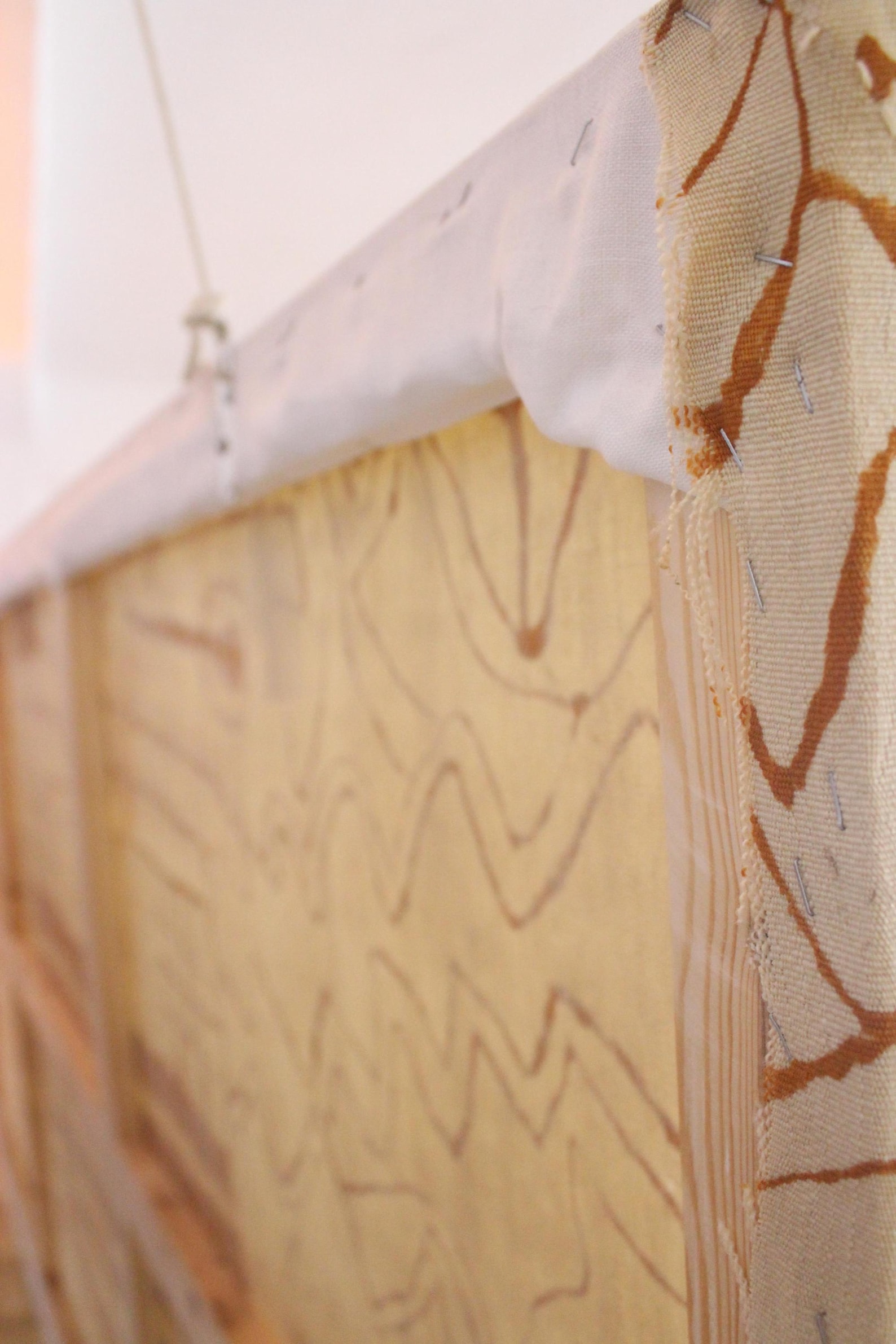 Amazigh Vintage Henna Mounted Chassis Textile Wall Art