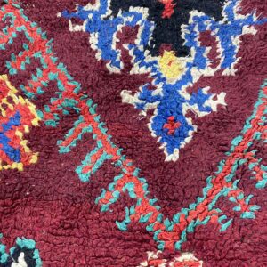 Berber Boucherouite Rugs with Amazigh Design Colorful Rug