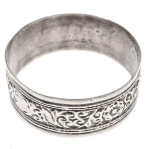 Antique Berber Silver Bracelet with Atlas Vegetal Engraved Motifs