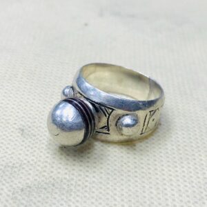 Amazigh Berber Tuareg Silver Ring with Traditional Engraving