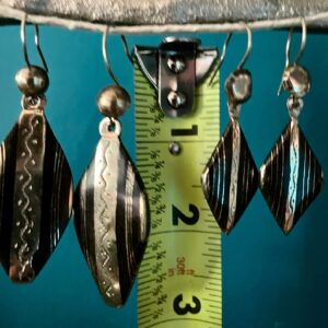 Amazigh Stunning Tuareg Ebony Silver Earrings with Geometric Designs