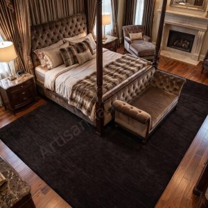 Berber Handloom Wool Rug Dark Walnut Brown Modern Decor Carpet