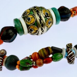 Vintage Berber Tagmout Amazigh Necklace with Coral Lapis Lazuli Carnelian