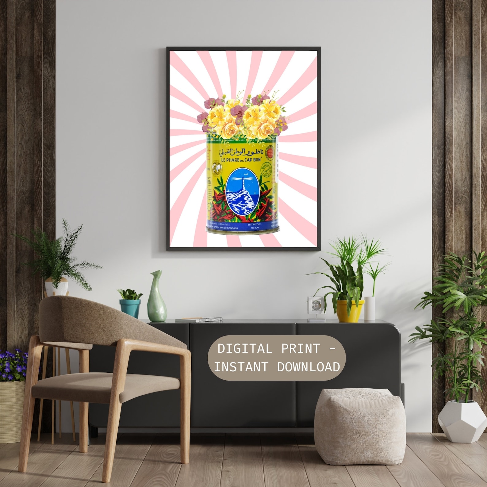 Berber Harissa Pink Art Print Digital Download Tunisian Kitchen Decor