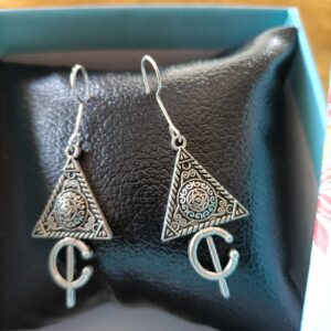 Amazigh Bereber Hamsa Earrings with Silver Plated Heritage Design