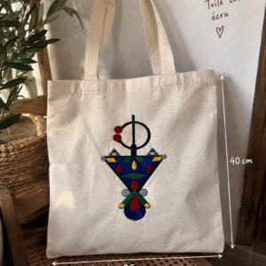 Amazigh Tote Bag Brodé Broderie Algérien Embroidered Cultural Design