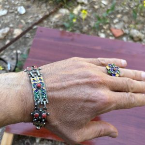 Antique Berber Tuareg Jewelry Set with Necklace Earrings Bracelet Ring