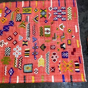 Berber Handmade Orange Flatweave Wool Kilim Large Rug