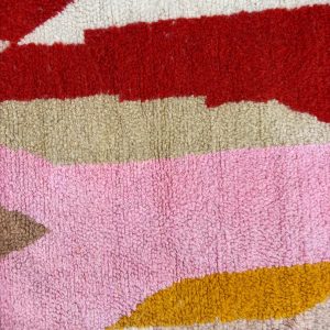 Custom Colorful Berber Beni Ourain Hand Knotted Wool Rug