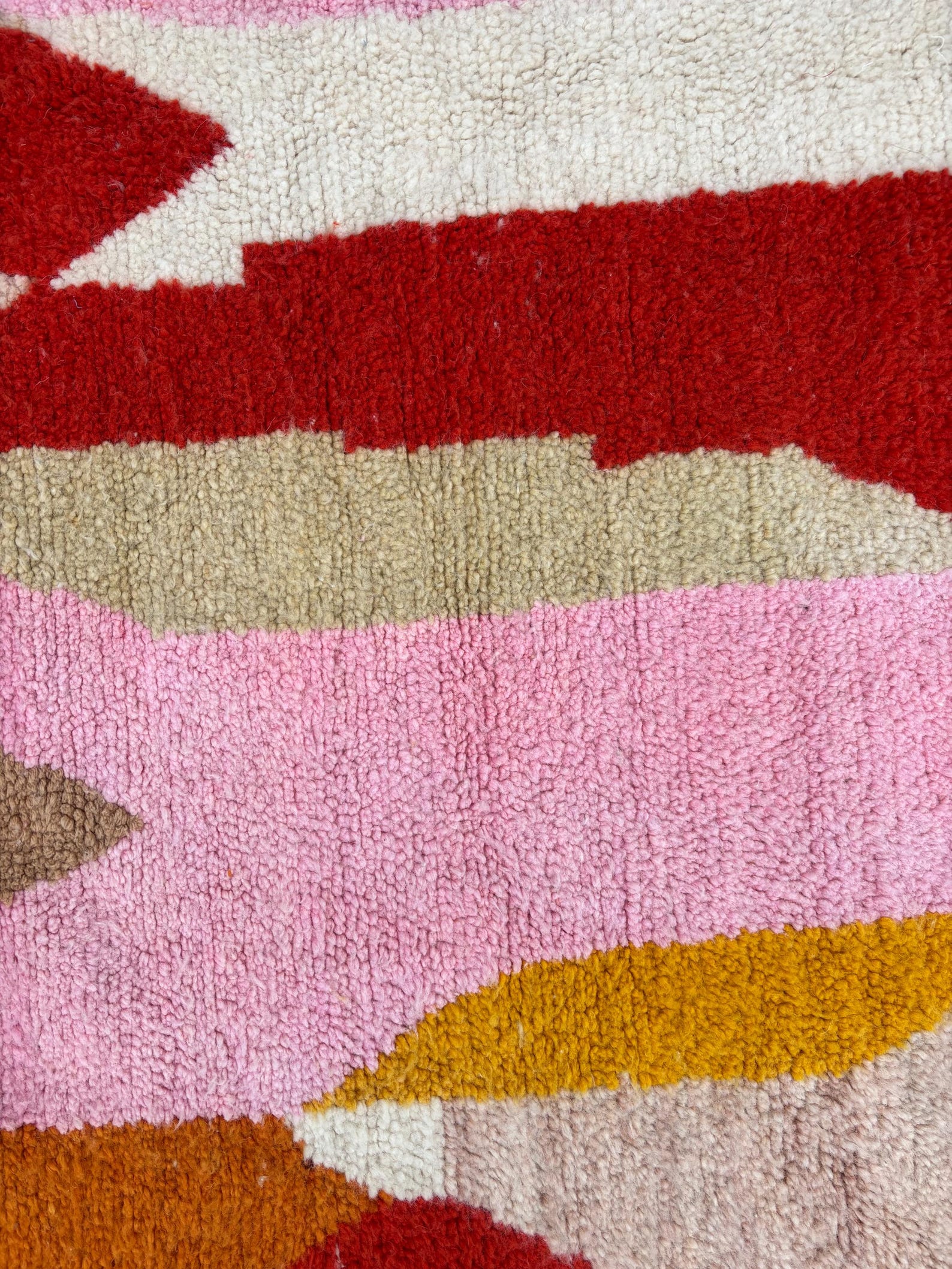 Custom Colorful Berber Beni Ourain Hand Knotted Wool Rug