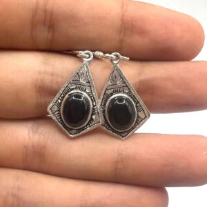 Tuareg Berber Sterling Silver Dangle Earrings with African Motifs