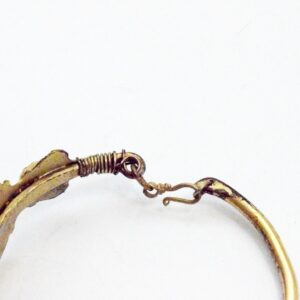 Berber Amazigh Hoop Earrings with Gold Gilt Glass Inset Design