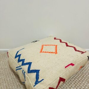 Amazigh Berber Wool Pouf Tissé Artisanat Handmade Floor Cushion