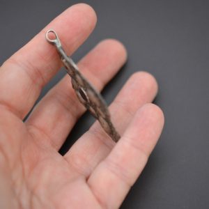 Berber Silver Glass Pendant Necklace with Tribal Jewelry Design