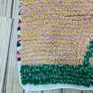 Colorful Berber Beni Ourain Wool Rug Custom Handmade Design