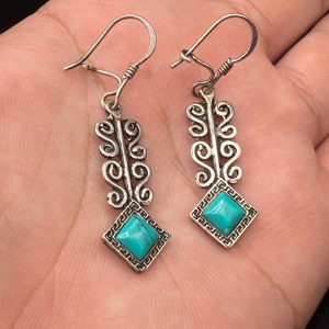 Berber Antique Silver Earrings with Hand Engraved Jewelry Design