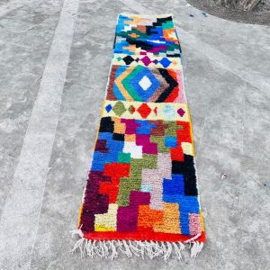 Berber Hand Knotted Azilal Wool Rug Custom Design